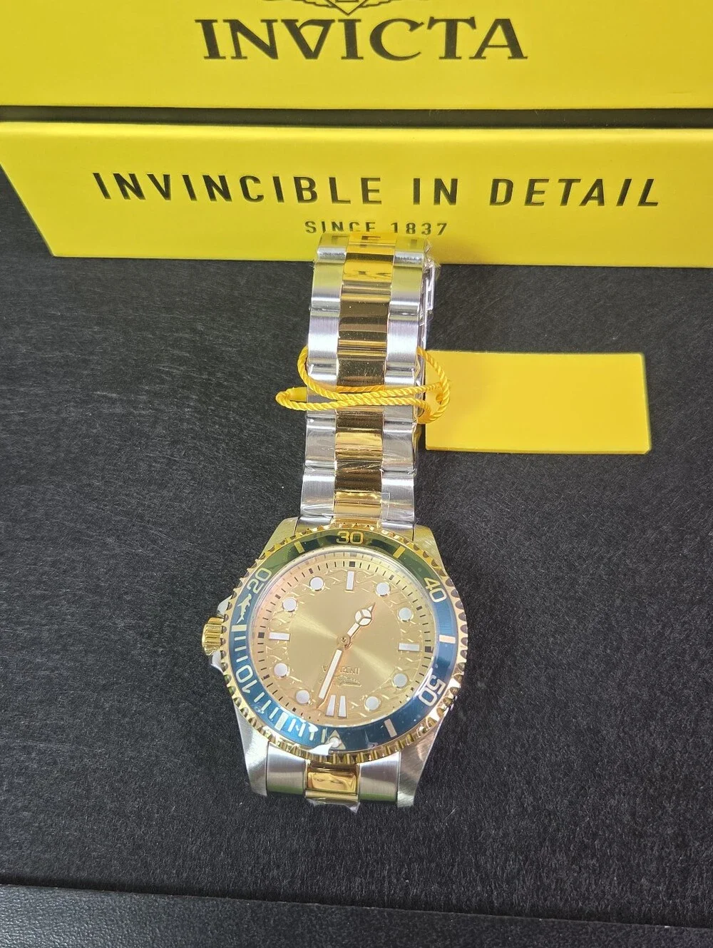 Invicta Pro Diver Crestcore Mens Watch - 43mm Gold/Steel (49697)